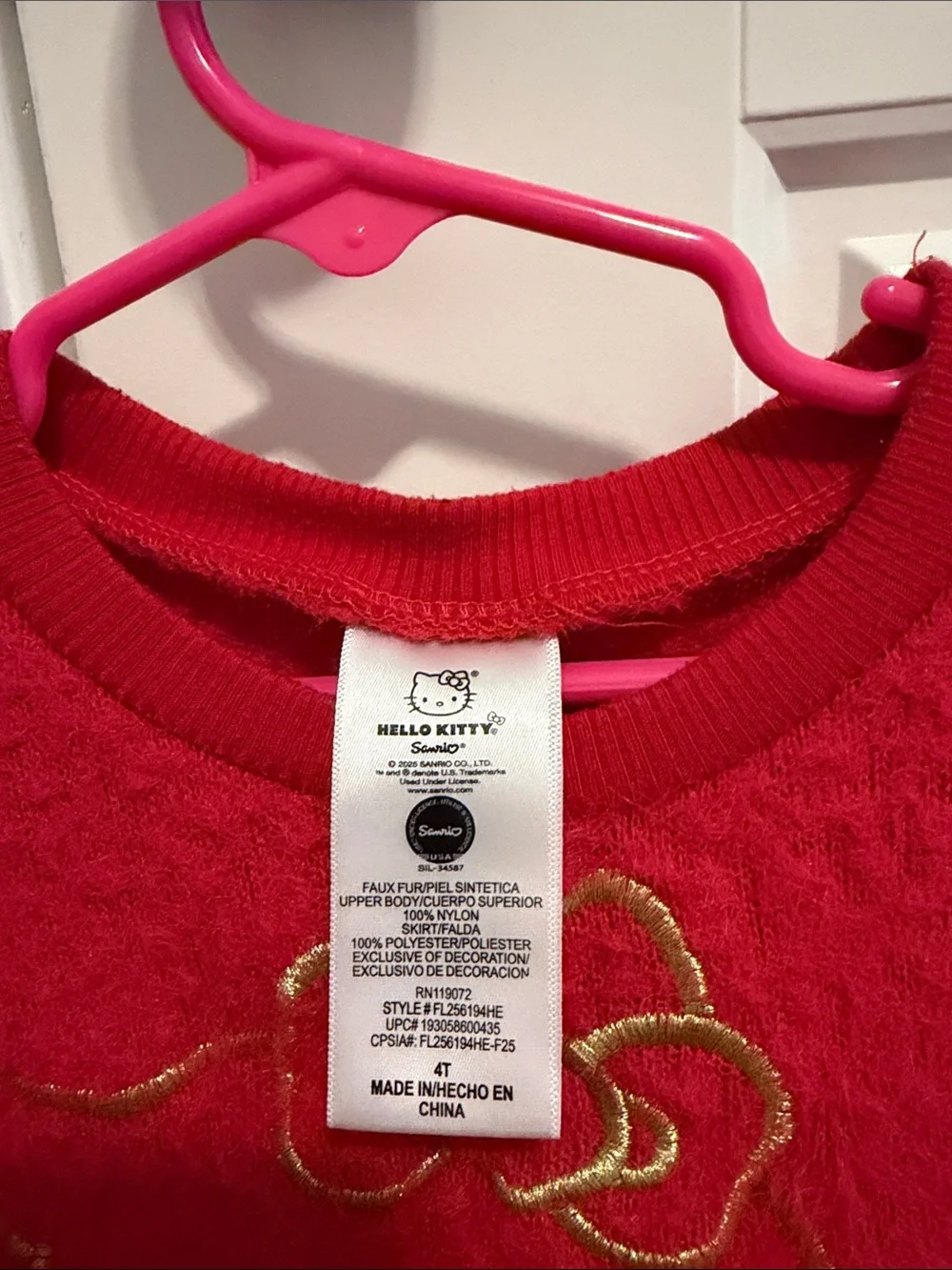 Hello Kitty Red Sparkle Tulle Dress for Girls